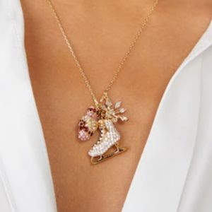 Kate Spade Snow Day Ice Skate Necklace NWT